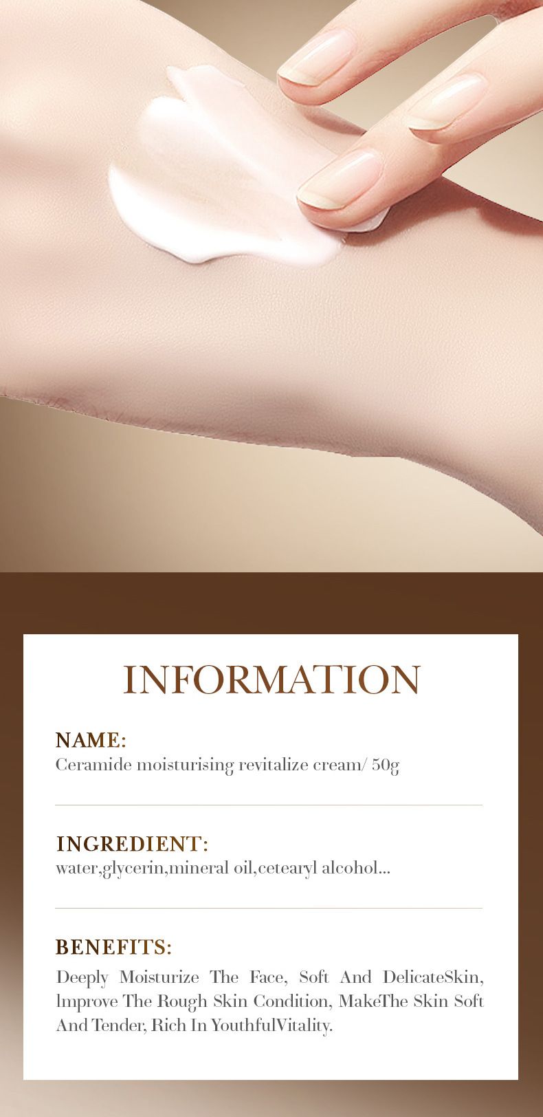 Cream SADOER Ceramide Moisturizing Revitalizing Cream 50g Rejuvenating Hydrating_voghion.com