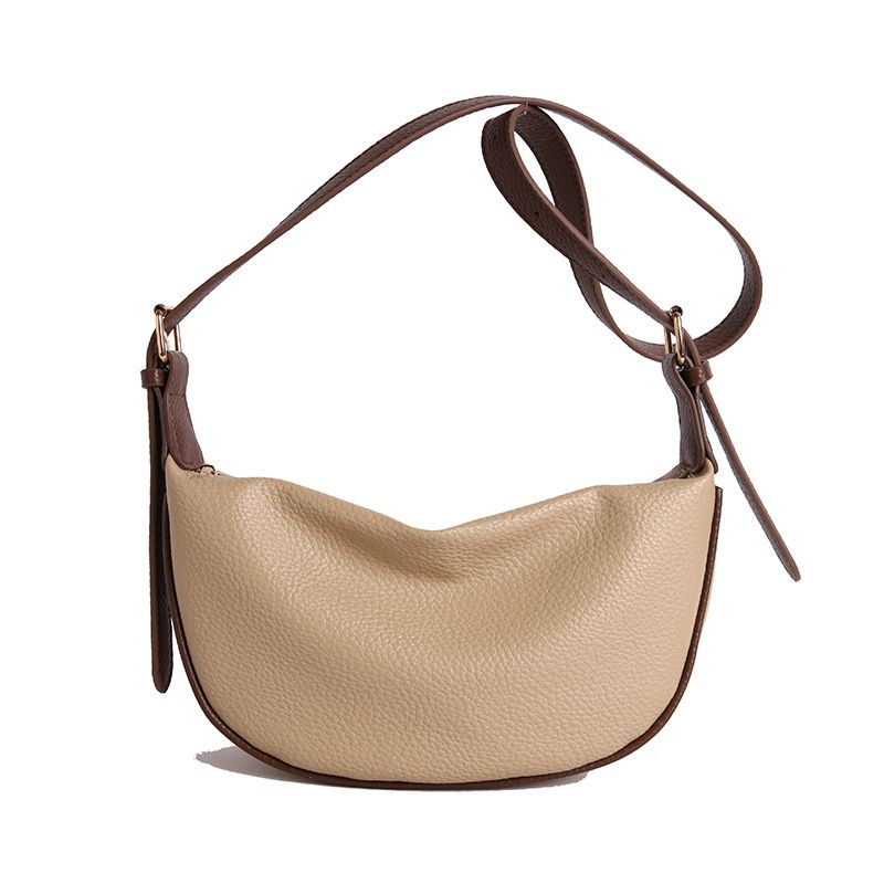 New Casual Phone Crossbody For Women, Niche High-end Dumpling Bag, Lightweight Soft Leather Wide Strap Shoulder Bag_voghion.com