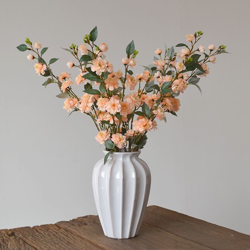Nuovo fiore artificiale in stile cinese fiore di seta romantico rosa fiore di ciliegio pavimento floreale decorazione della casa di nozze ornamenti lunga camelia_voghion.com
