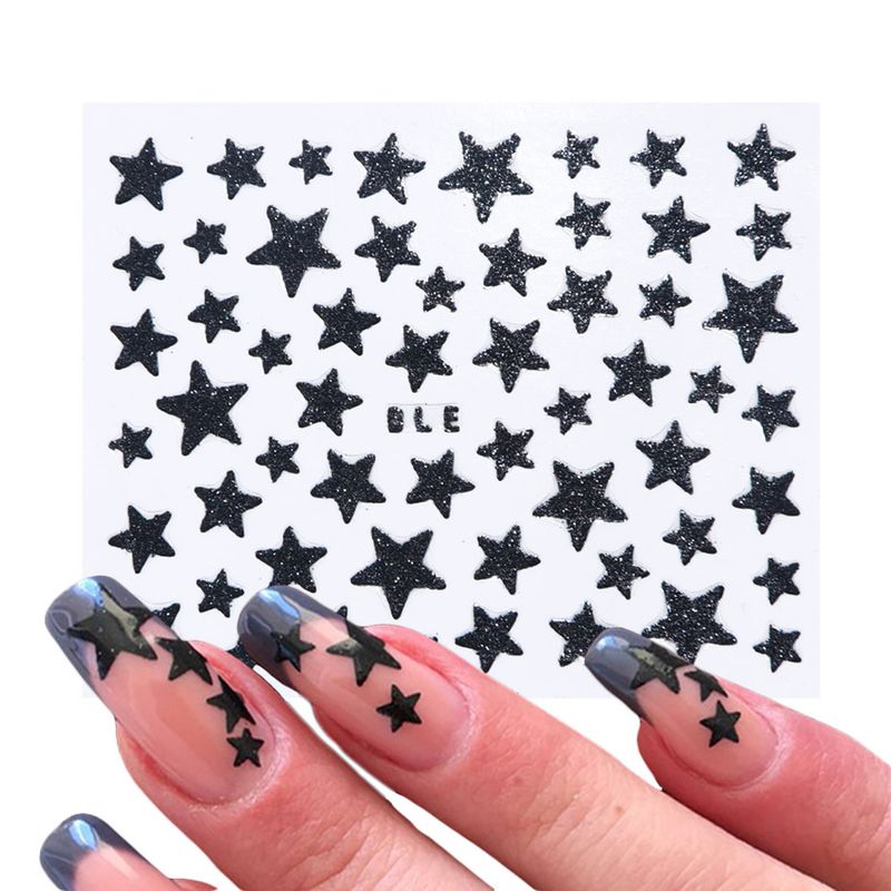 BeautyLife 3D-Nagelschieber, Sterne, Aufkleber, glitzernd, glänzend, Fingernagel-Dekoration für Frauen_voghion.com