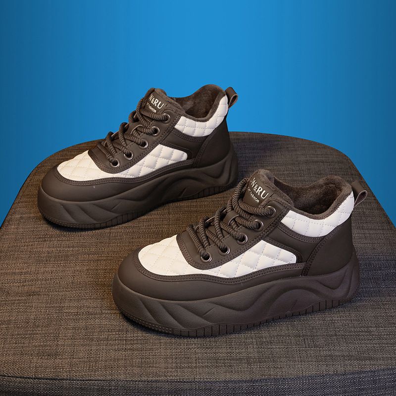 High-top Women's Sneakers 2025 Fall And Winter New Plush Multifunctional Trend Soft Sole Women's Sneakers_voghion.com