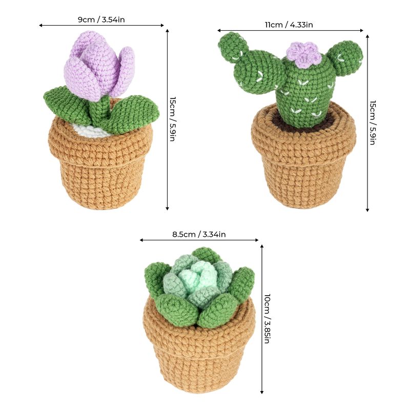 Crochet Material Package Knitting Handmade DIY Homemade Wool Plant Storage Box Ornaments_voghion.com