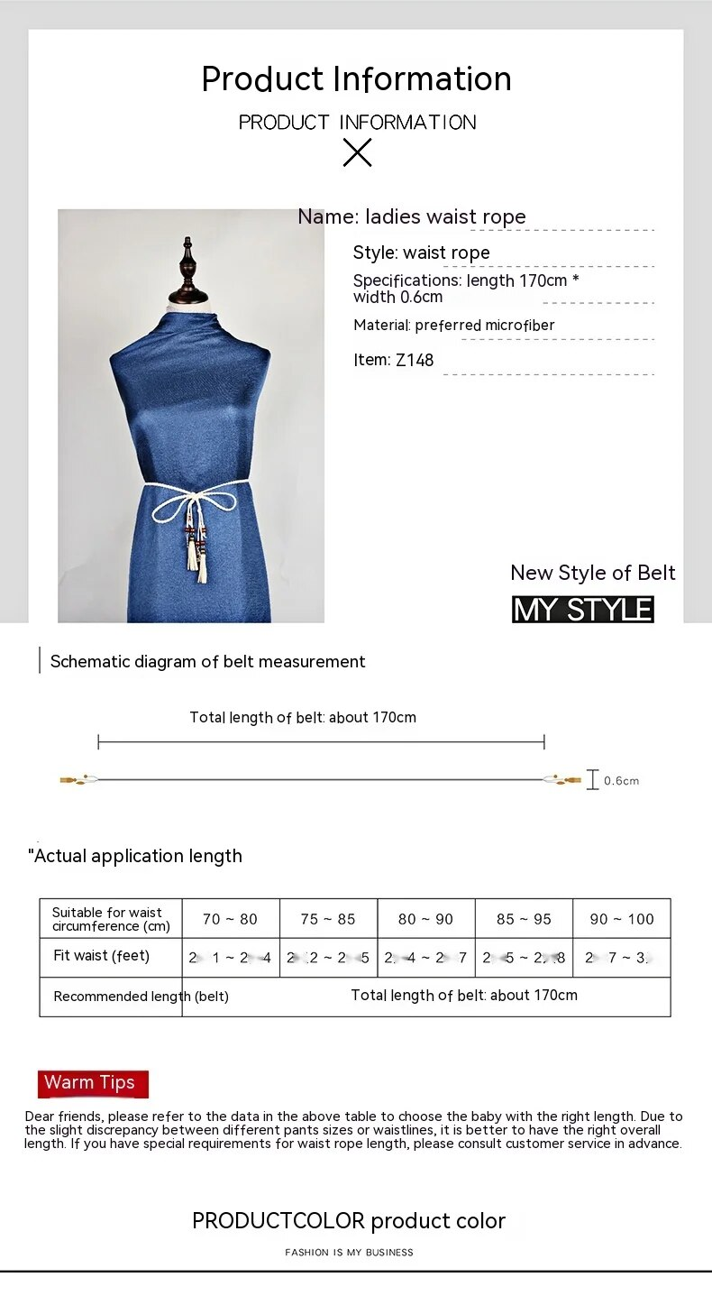2024 New Korean Handmade Woven Cord Fashion, Casual, Simple And Versatile Women's Sweet Style Pendant With Dress Thin_voghion.com