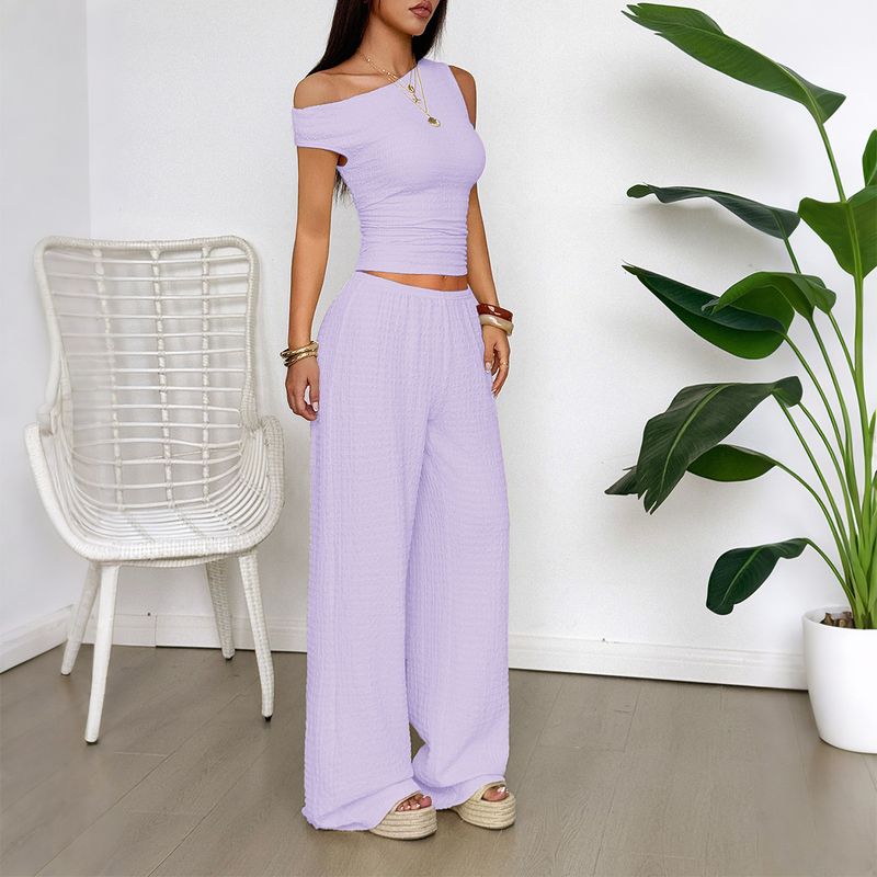 Diyun Casual Vacation Vest Wide-Leg Pants Two-Piece Set Women's Fashion 2025 Spring Summer_voghion.com