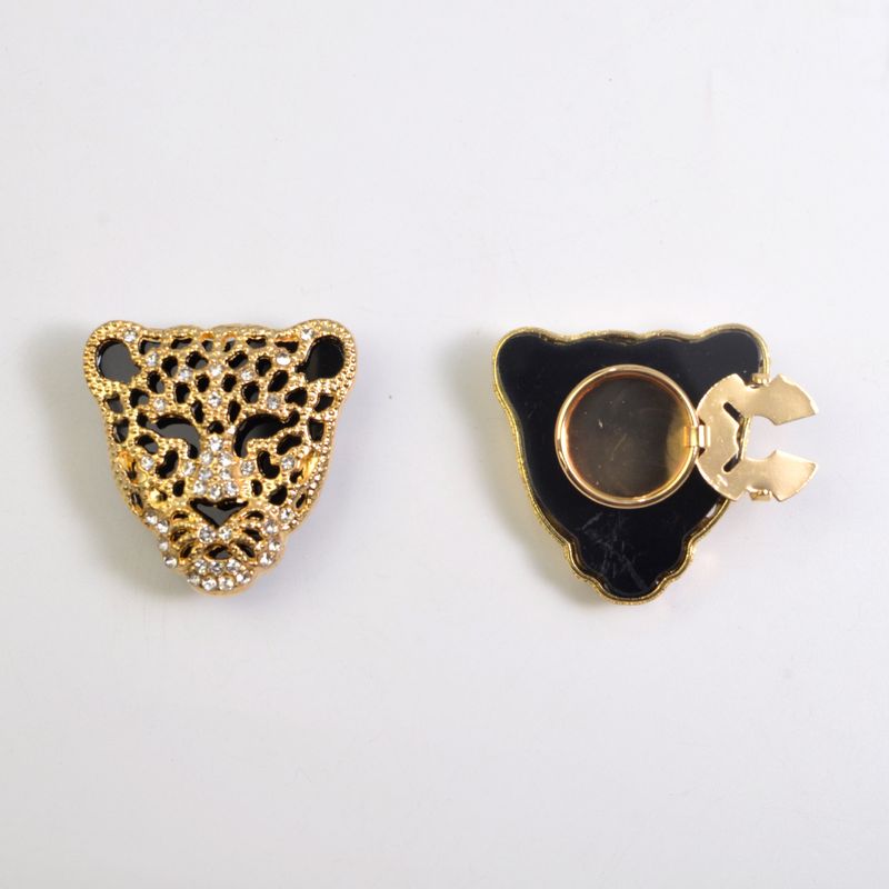 Copri-gemelli per camicia con testa di leopardo, colletto a fiori, bottoni decorativi con strass, gioielli, accessori per gioielli da sposa_voghion.com