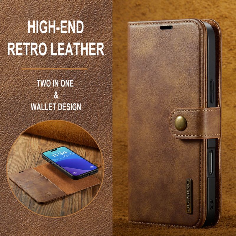 Suitable for iPhone16 Pro Max magnet split mobile phone leather case iPhone15 Pro Max protective case_voghion.com