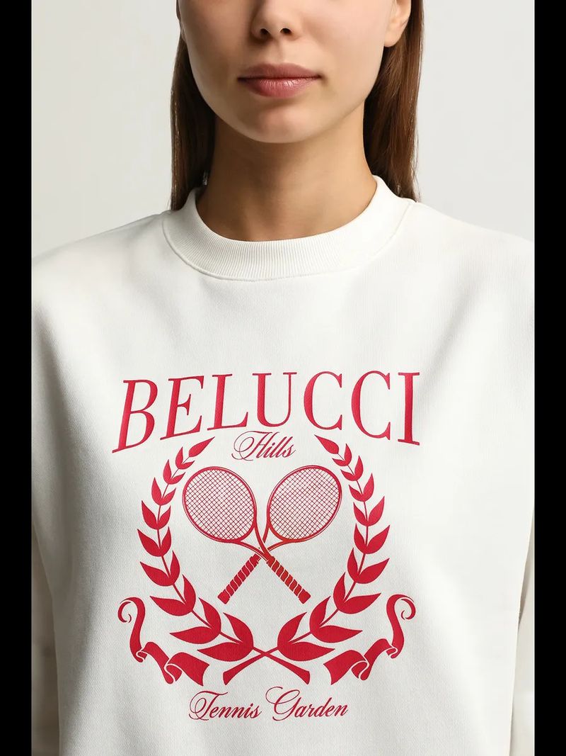 Casual, Versatile, Sporty, Niche Tennis Print, New American Style For Autumn And Winter, Perfect For Commuting, Crew Neck Sweatshirt_voghion.com