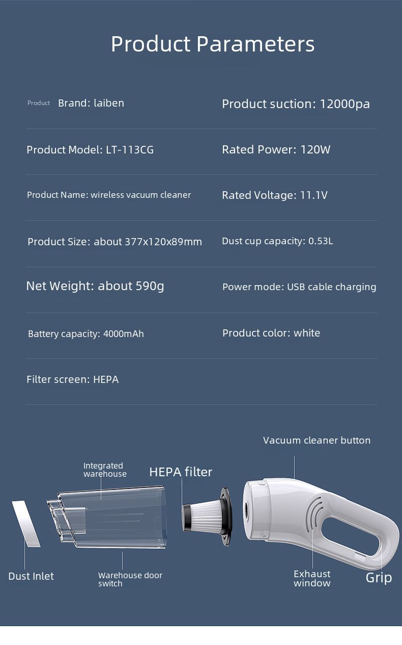 New cross-border wireless handheld vacuum cleaner household small car dual-use vacuum cleaner car vacuum cleaner_voghion.com