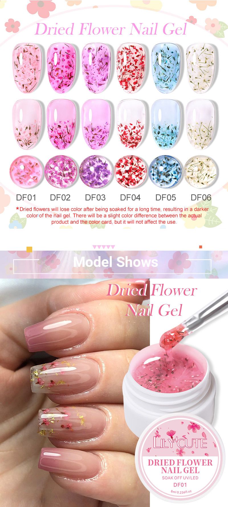 Neues Nagelgel mit Kristallfunktion – Getrocknetes Blumengel in transparenter Feenserie für Nagelkunst_voghion.com
