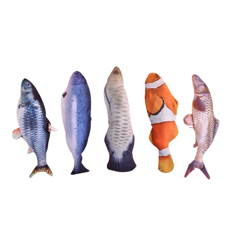 Plush Realistic Pet Catnip Teasing Teething Cat Supplies Fish Toy_voghion.com