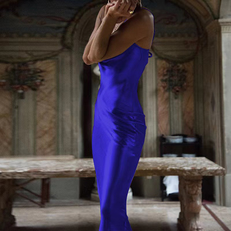 Women’s Clothing Summer0 Solid Color Section Sexy Temperament Suspender One Step Skirt Dress Women_voghion.com