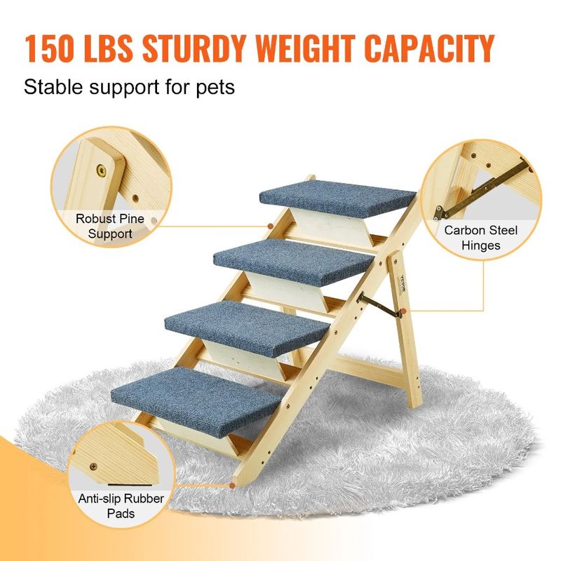 Scale per cani, gradini piccoli 2 in 1, rampa, cucce per animali domestici, pieghevoli e divani, scale in legno, per cani e auto, per animali domestici 4_voghion.com