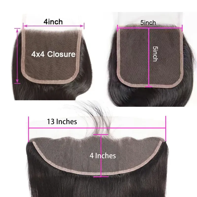 Unda de apă braziliană Păr uman Transparent dantelă frontală Kinky Curly Culoare naturală 4x4 13x4 Închidere Vanzare_voghion.com