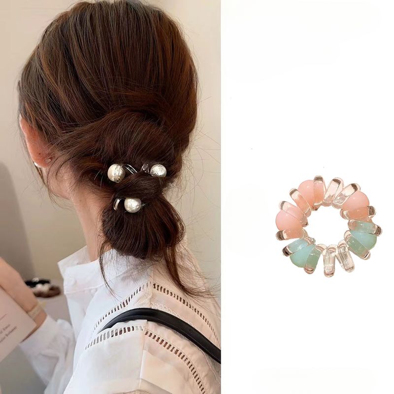 Corda per telefono alla moda, semplice, spessa, con perline, alta elasticità, elegante fascia per capelli da donna, non danneggiabile_voghion.com