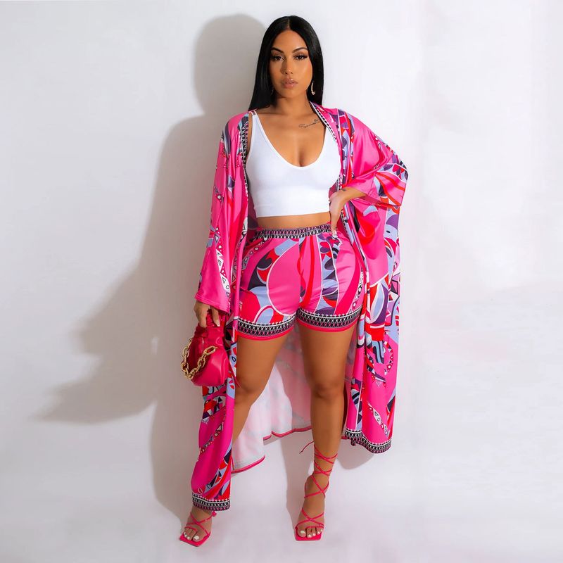 Damenbekleidung Jacke und Shorts Positionierungsdruck Zweiteiliges Set_voghion.com
