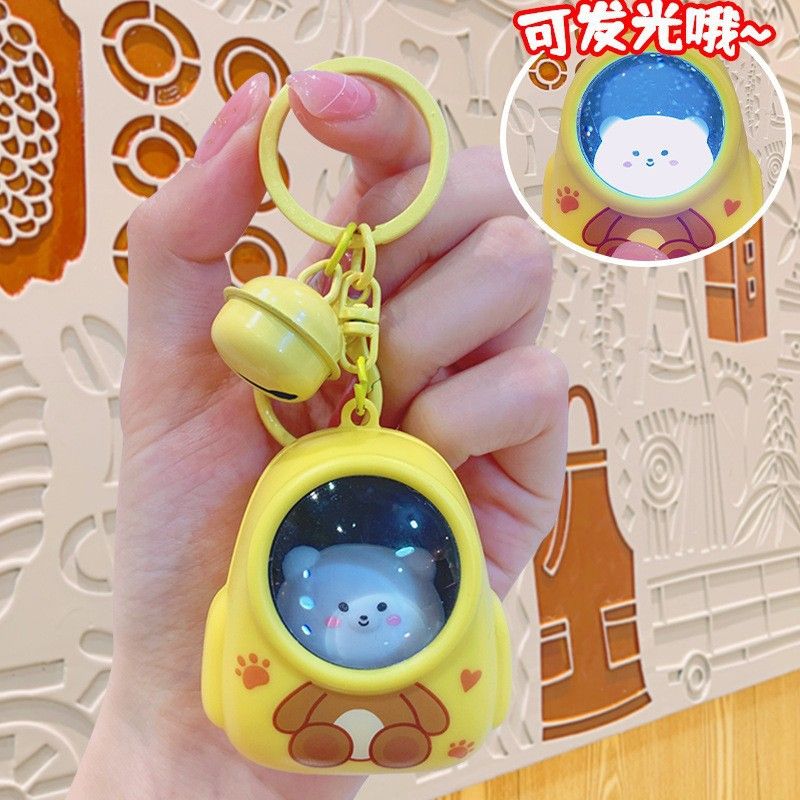 Porte-clés lumineux en forme de chat astronaute pour sac à dos, accessoire de décoration de sac, pendentif, cadeau pour camarades de classe_voghion.com