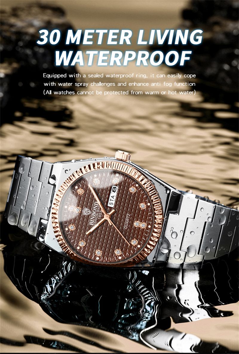 Top Luxury Man Watch Waterproof Stainless Steel Men Wristwatch Luminous Date Week Fashion Business Quartz Men's Watches_voghion.com