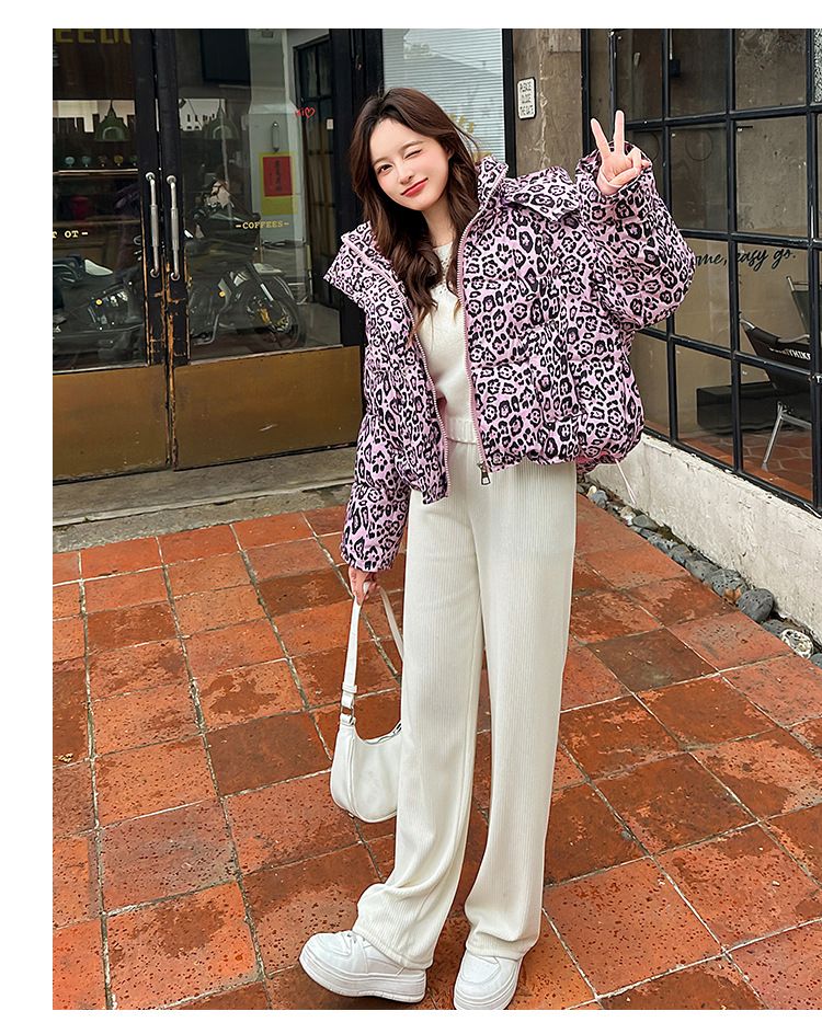Women Parkas Coats Jackets Zipper Leopard Print Hooded Coat Stand Collar Y2k Streetwear Jacket Work Outerwear Autumn Winter_voghion.com