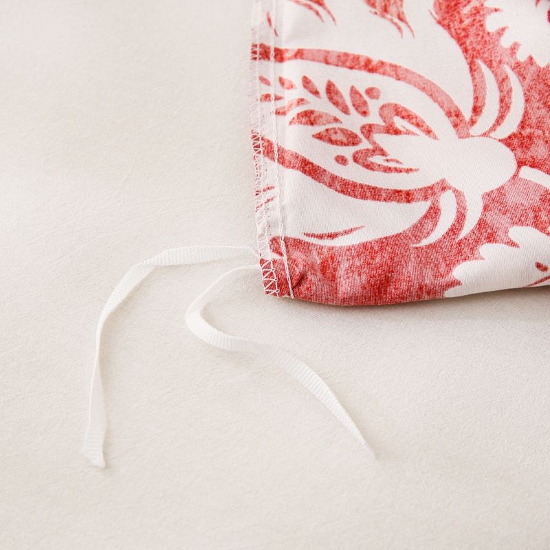 Parure de lit trois pièces en tissu textile doux avec housse de couette imprimée Perris rouge_voghion.com