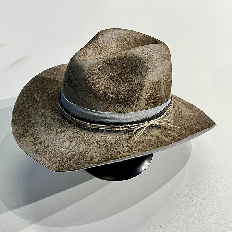 Modischer Schaffilzhut aus reiner Wolle im Vintage-Stil mit gebogenem Rand_voghion.com