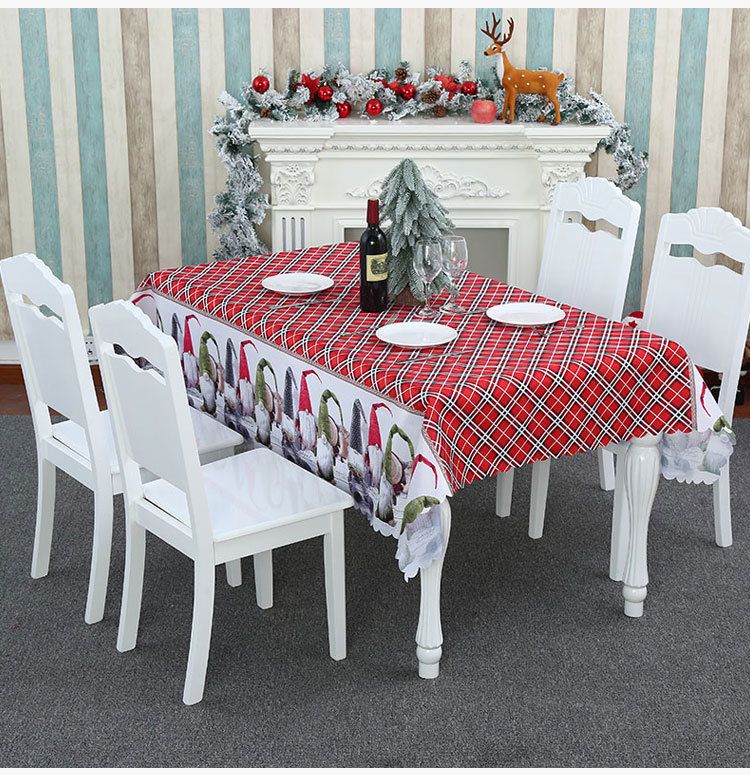 Nouvelles décorations de Noël, nappe en tissu polyester, décoration de la maison, drapeau de table, set de table, mobilier de restaurant_voghion.com