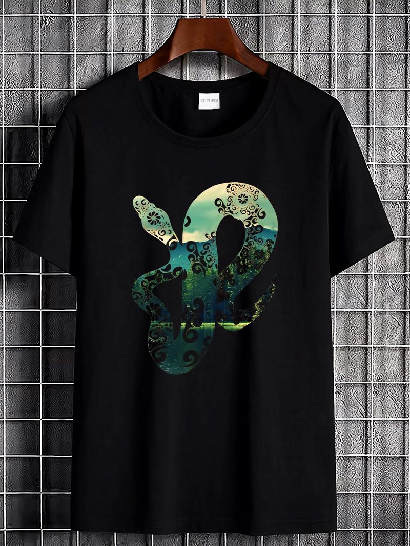 Koszulka unisex Boho Ball Python Cool Forest Designerskie ubrania Letnia uniwersalna oddychająca bluzka uliczna do noszenia na co dzień Stylowa, swobodna, rozciągliwa_voghion.com