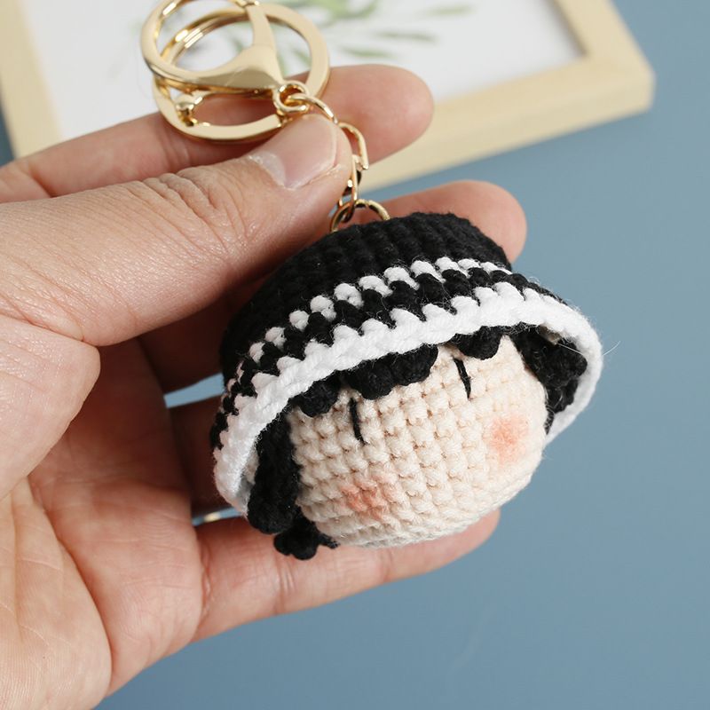 Zehn Tage Anime Garn Häkeln Schlüsselanhänger Handarbeit Puppe Kopf Tasche Dekoration Fertigprodukt_voghion.com