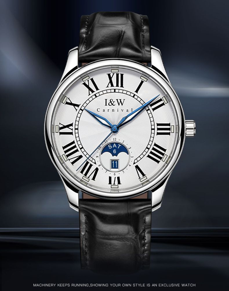 IW Watches For Men Automatic Mechanical Watch MIYOTA Waterproof Date Hands Sapphire Crystal Rome Wave Dial Reloj Hombre_voghion.com