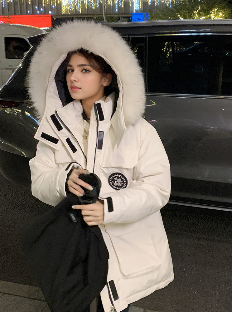 Women's Clothing Winter New Workwear winter coats Cotton Jacket For Women Thickened Small Coat Couple Design Fur Collar Cotton Coat_voghion.com