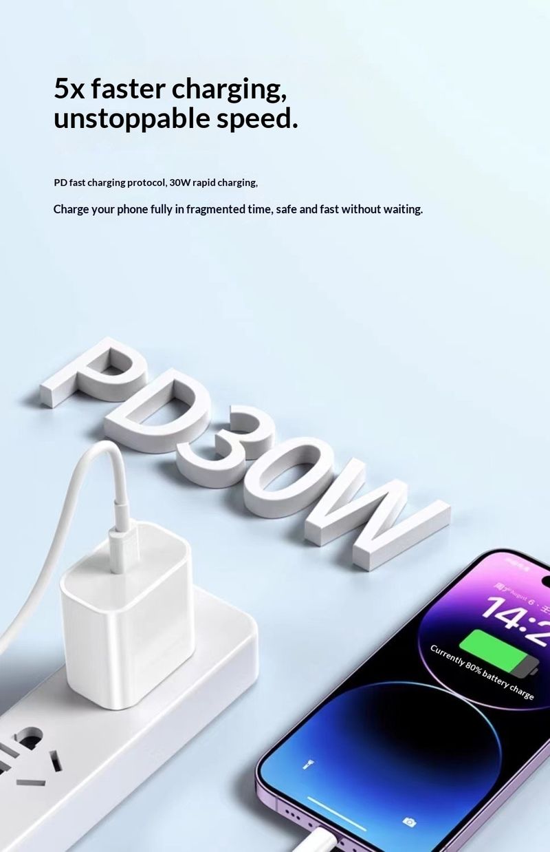 Digitex-kompatibles 30W-Ladegerät, Original 15 Schnellladekopf, iPhone 16/14 Datenkabel-Set_voghion.com