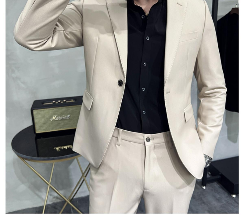 Set completo da uomo nuovo primavera 2023 versione coreana slim fit abito casual da lavoro Pi Shuai in stile britannico di alta qualità_voghion.com