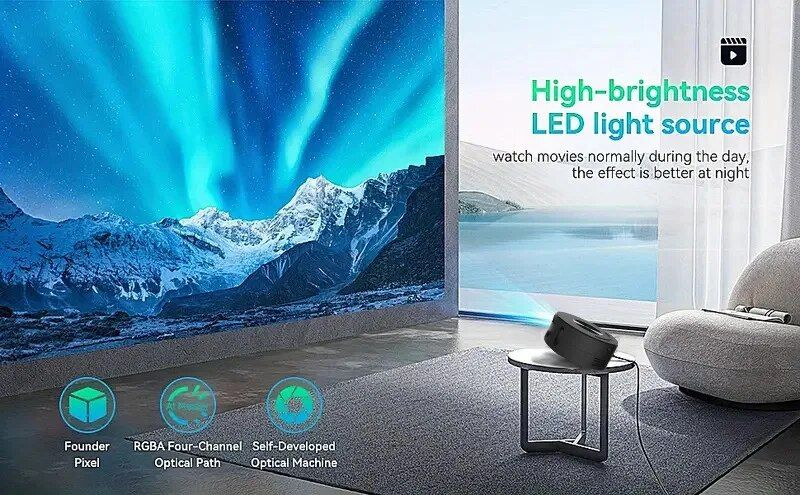 YT200 LED Mobile Video Mini Media Player Kids Gift Cinema Wired Same Screen Home Theater Projector_voghion.com