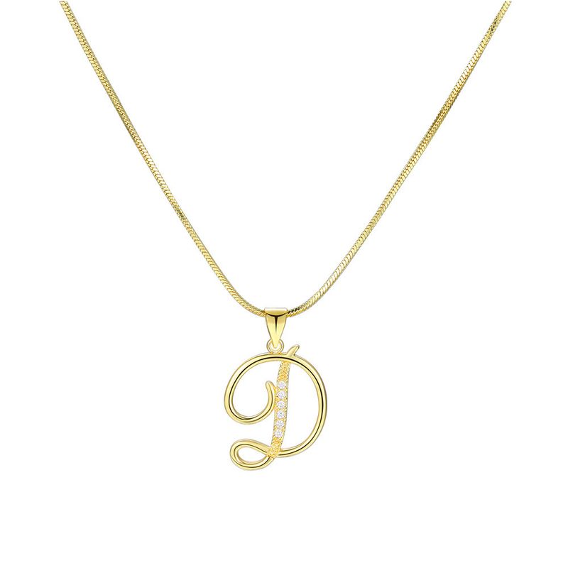 Kreativ Moud High-End Halskette Koffer Zirkon Echtgold Galvaniséierung 26 Buschtawen Anhänger Schléissebein Kette_voghion.com