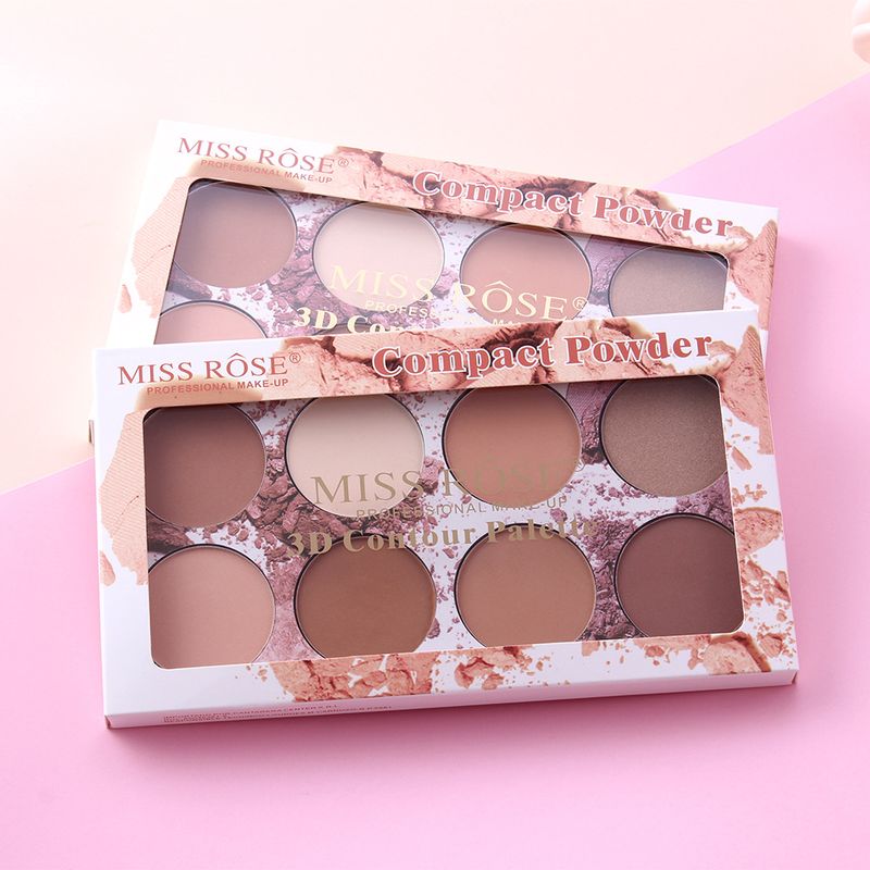 MISS ROSE Makeup 8 Colors Long Lasting Makeup Oil Control Makeup Powder Waterproof Contour Concealer Powder_voghion.com