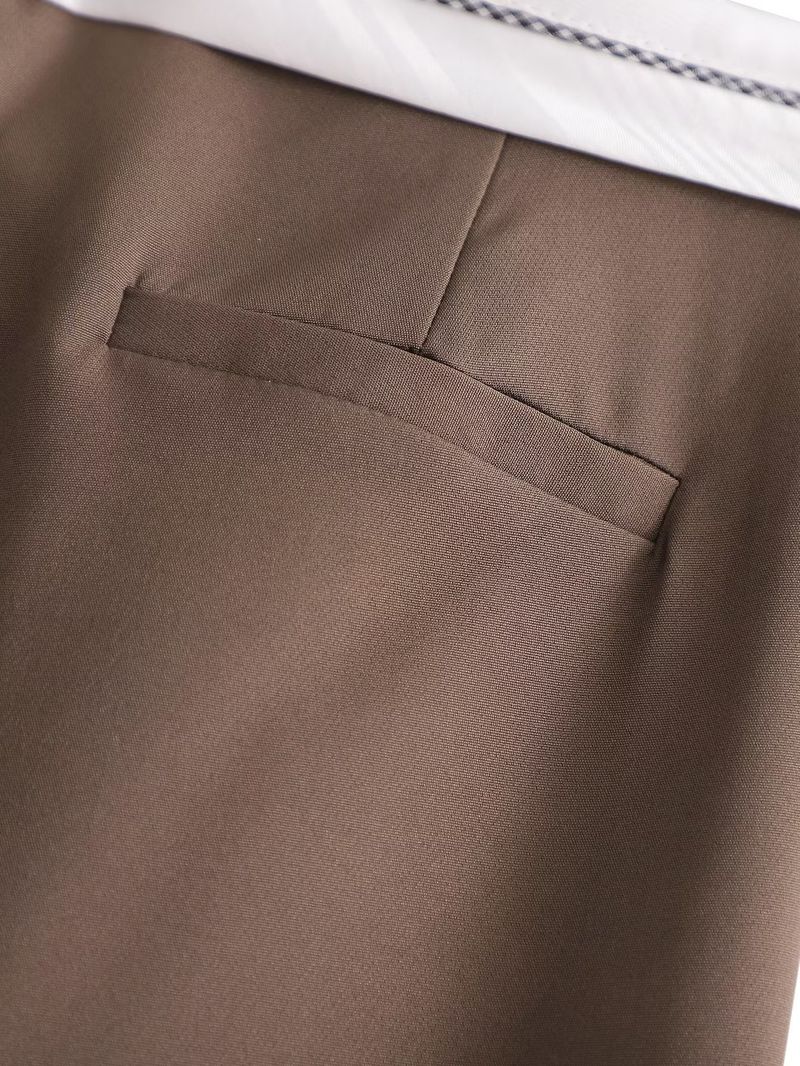 Damkläder vida byxor för kvinnor våren och sommaren raka byxor med hög midja i kontrastfärg vardagsbyxor för kvinnor 8BS9615_voghion.com