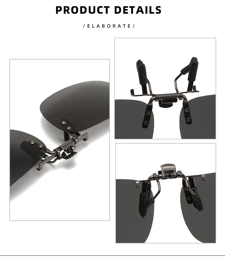 Occhiali da sole polarizzati con clip alla moda 2025 per uomo e donna - Parasole da guida per miopia (stile rospo)_voghion.com
