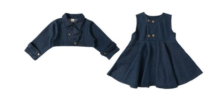 Mädchen Denim Anzug Herbst Neue Kinder T-Shirt Weste Weite Beinhose Dreiteiliger Anzug Weibliches Baby Koreanische Herbstkleidung_voghion.com