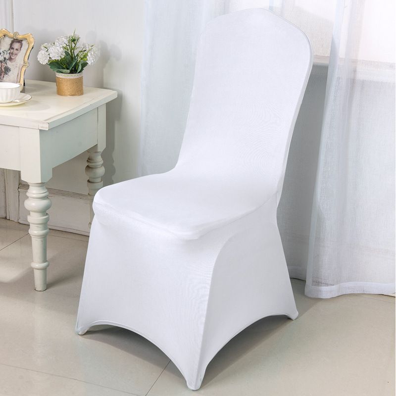 Atacado capa de cadeira de jantar de alta qualidade decoração de festa de casamento com tudo incluído capa de cadeira branca de elastano de uma peça capa de cadeira elástica_voghion.com