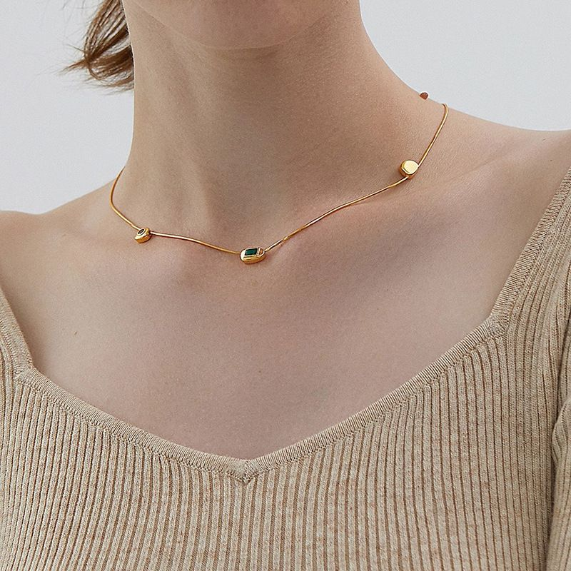 Designer style retro ruby necklace, women's light style, fashionable exquisite, small group wearing versatile and_voghion.com