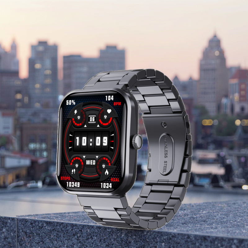 High Quality Unisex Smartwatch Square IPS Display Heart Rate Tracker Android IOS IP67 Magnetic Music Player Silicone_voghion.com
