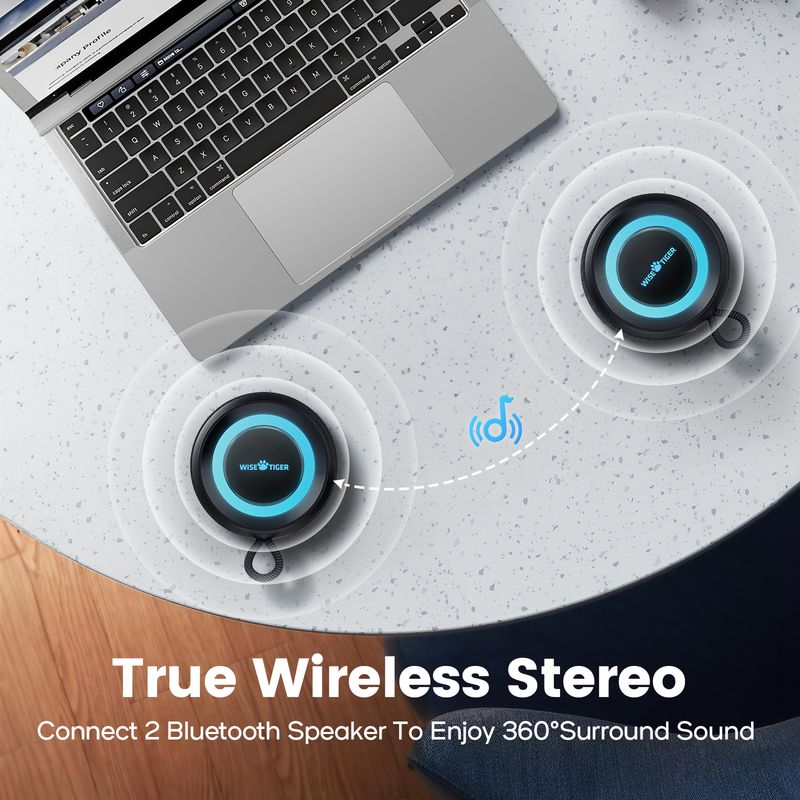 WISETIGER P1S 15W kültéri hordozható Bluetooth IPX7 vízálló hangdoboz basszuskiemeléses TWS kettős párosítású BT5.3 mini hangszóró_voghion.com
