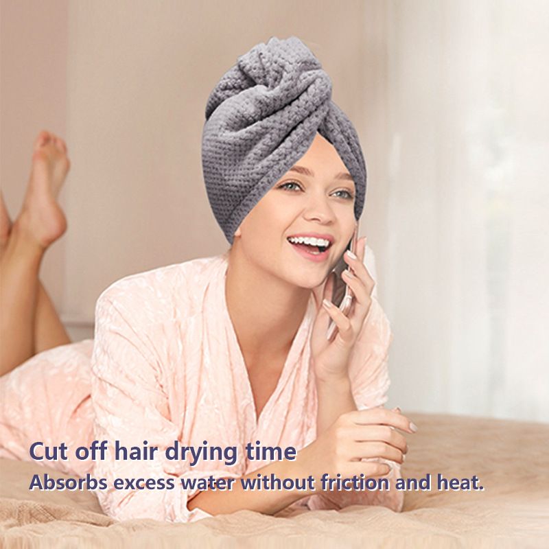 Asciugamano per capelli in fibra ultrafine - Turbante per capelli super assorbente, ad asciugatura rapida e anti-pelucchi per donna (vari colori e fantasie, 65x25 cm)_voghion.com