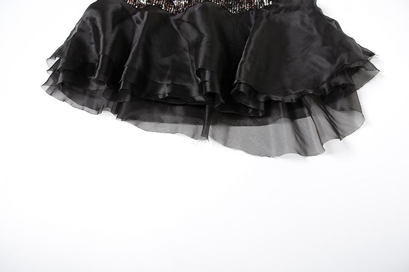 2025 Summer New Women's Clothing Sexy Leopard Print Contrast Color Stitching Small Vest Mesh Skirt_voghion.com