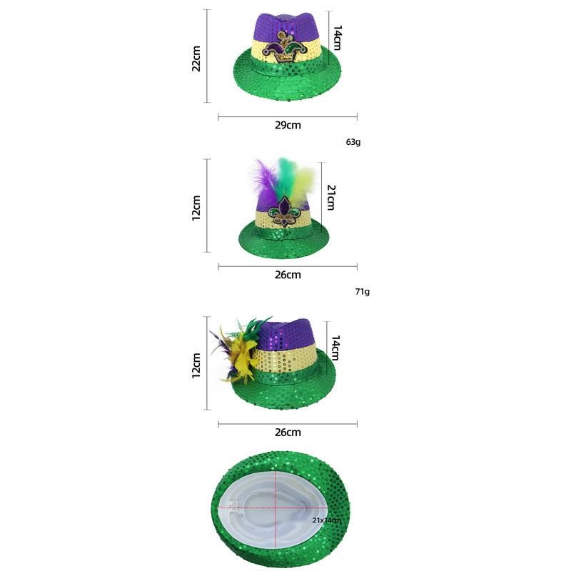 New Brazilian Carnival Three-Color Feather Jazz Hat Venice Party Ball Performance Props_voghion.com