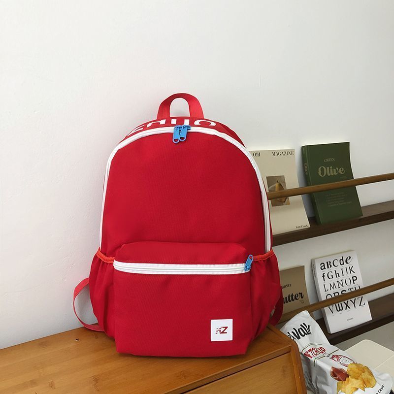 2025 koreanische Version der Mädchen Hundert Spleißen Farbe Kollision Rucksack Junior High School und High School_voghion.com