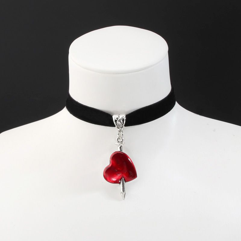 Mode Gotisk Mörk Fjäril Hjärta Pil Hänge Chokers Halsband Punk Rosenöga Veet Halsband För Alternativ Flicka Mystisk_voghion.com