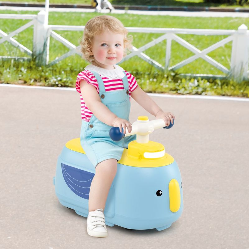 COSTWAY Foot-to-Floor Sliding Car Toddler Ride On Toy With Trailer-Blue_voghion.com
