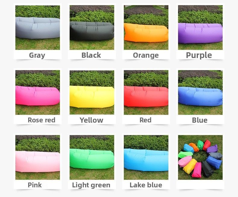 Outdoor Portable Lazy Inflatable Sofa Camping Beach Grass Park Air Bed Single Sleeping Bag_voghion.com