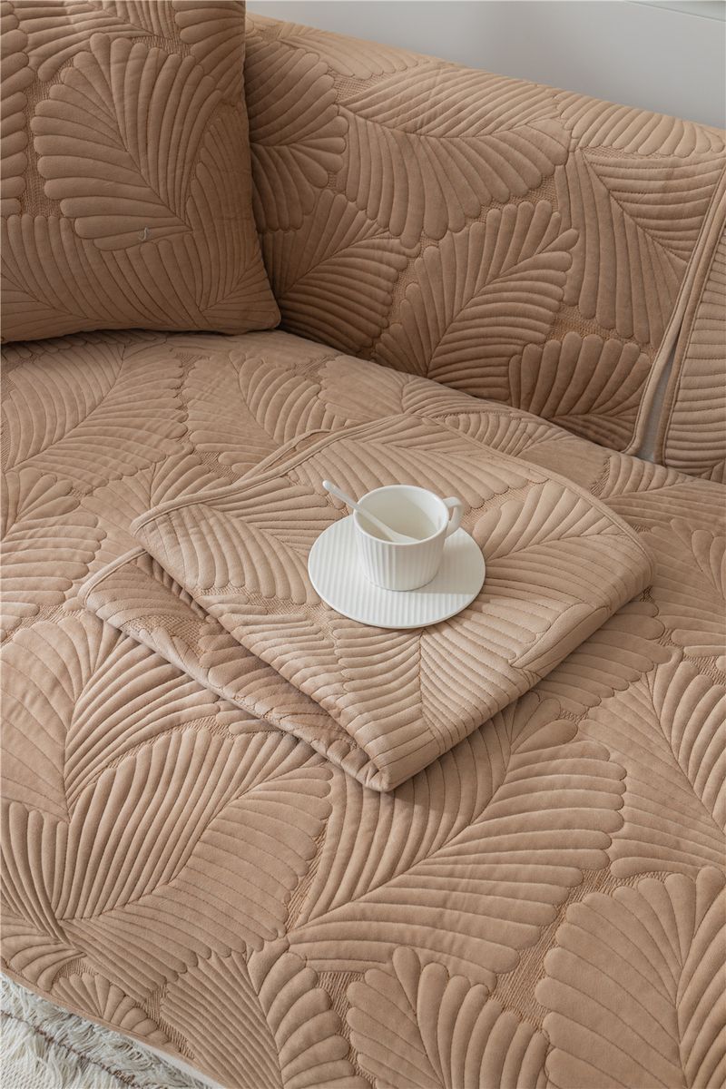 Autumn and winter style ultra soft solid color plush banana leaf sofa cushion modern simple double sofa cushion cloth factory direct sales_voghion.com