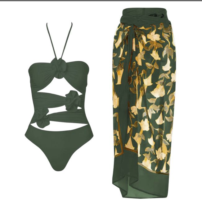 Abbigliamento donna nuovo costume intero tridimensionale a fiori stile spiaggia bikini_voghion.com